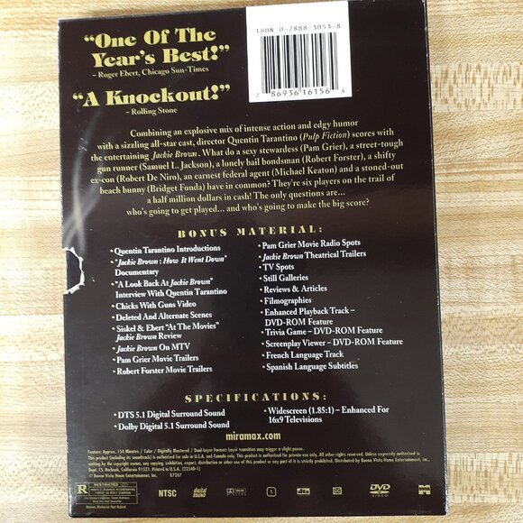 Jackie Brown 1997 Collector's Edition DVD Poster  Tarantino Pam Grier Rum Punch - Picture 2 of 9